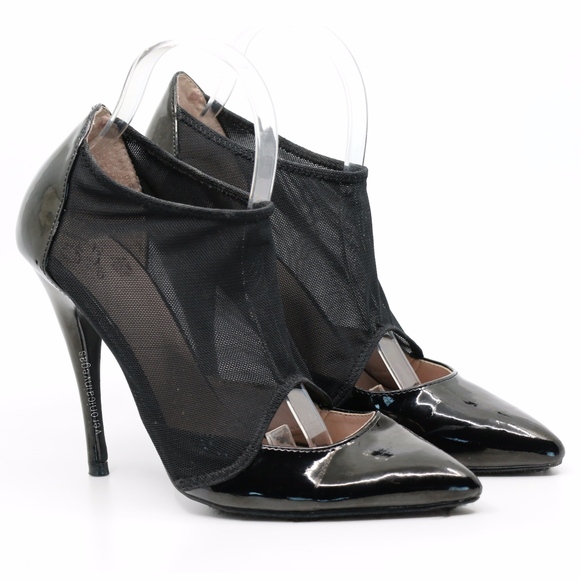 COLIN STUART STRETCH BLACK MESH POINTY TOE PUMP - Picture 3 of 7